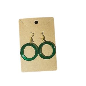 Green Acrylic Circle Earrings